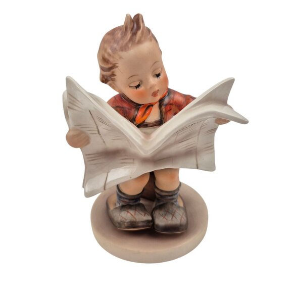 Goebel Hummel Other - Latest News Figurine Goebel Hummel 184 Porcelain TMK 3 W Germany Boy Newspaper